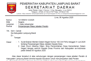 Menjelang Tenggat, Lampung Barat Bergerak Cepat Perpanjang Masa Jabatan 60 Peratin