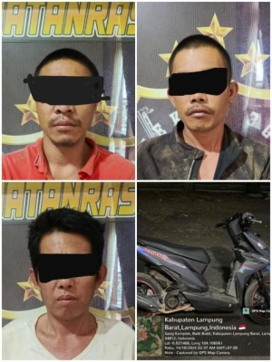 Tiga Pelaku Curanmor Dibekuk, Tekab 308 Presisi Polres Lampung Barat 